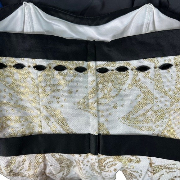 Lilly Pulitzer Gold Black White Christine Strapless Mini Dress Metallic - Picture 5 of 10